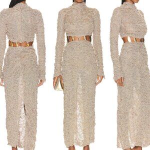 SIMKHAI - Karissa Textured Mesh Maxi Dress